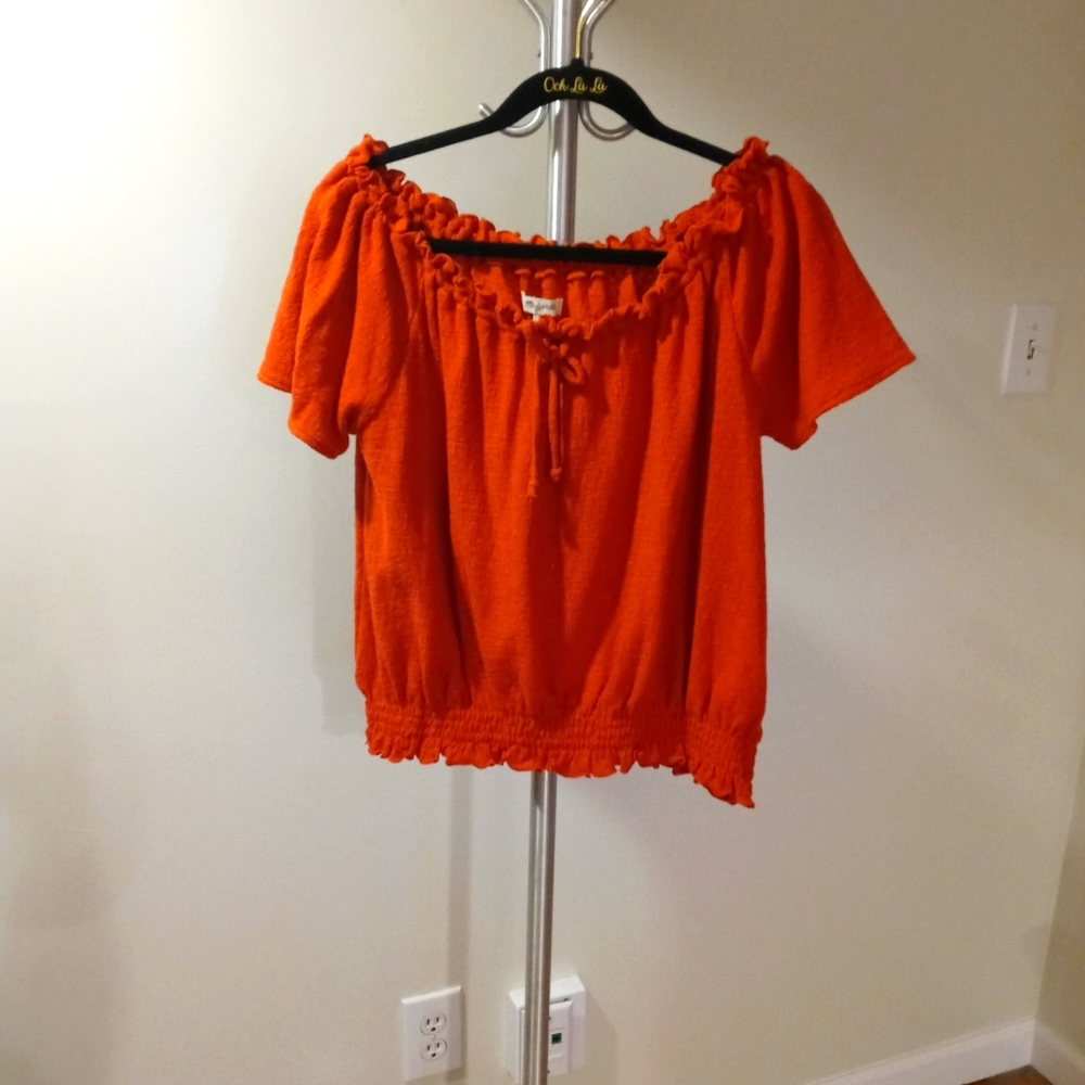 Burnt Orange Off the Shoulder Too